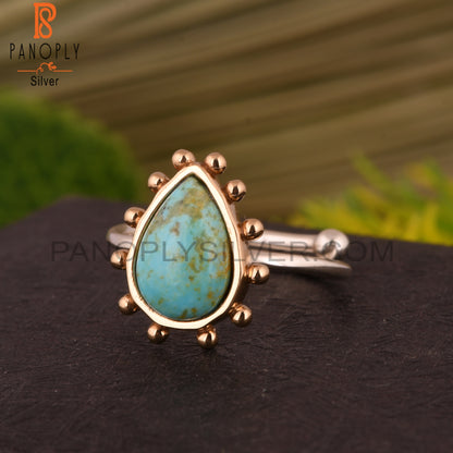 Kingman Turquoise Pear Shape Sterling Silver Ring