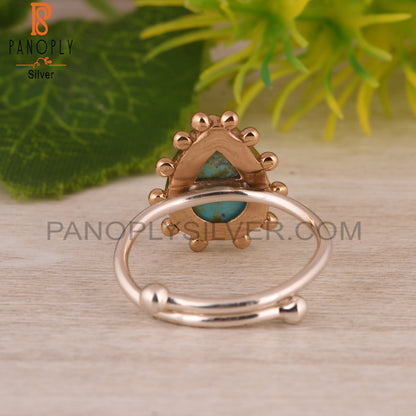 Kingman Turquoise Pear Shape Sterling Silver Ring