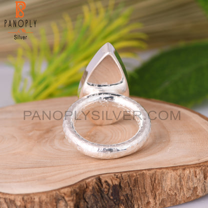 Ethiopian Opal Pear Shape Sterling Silver Ring