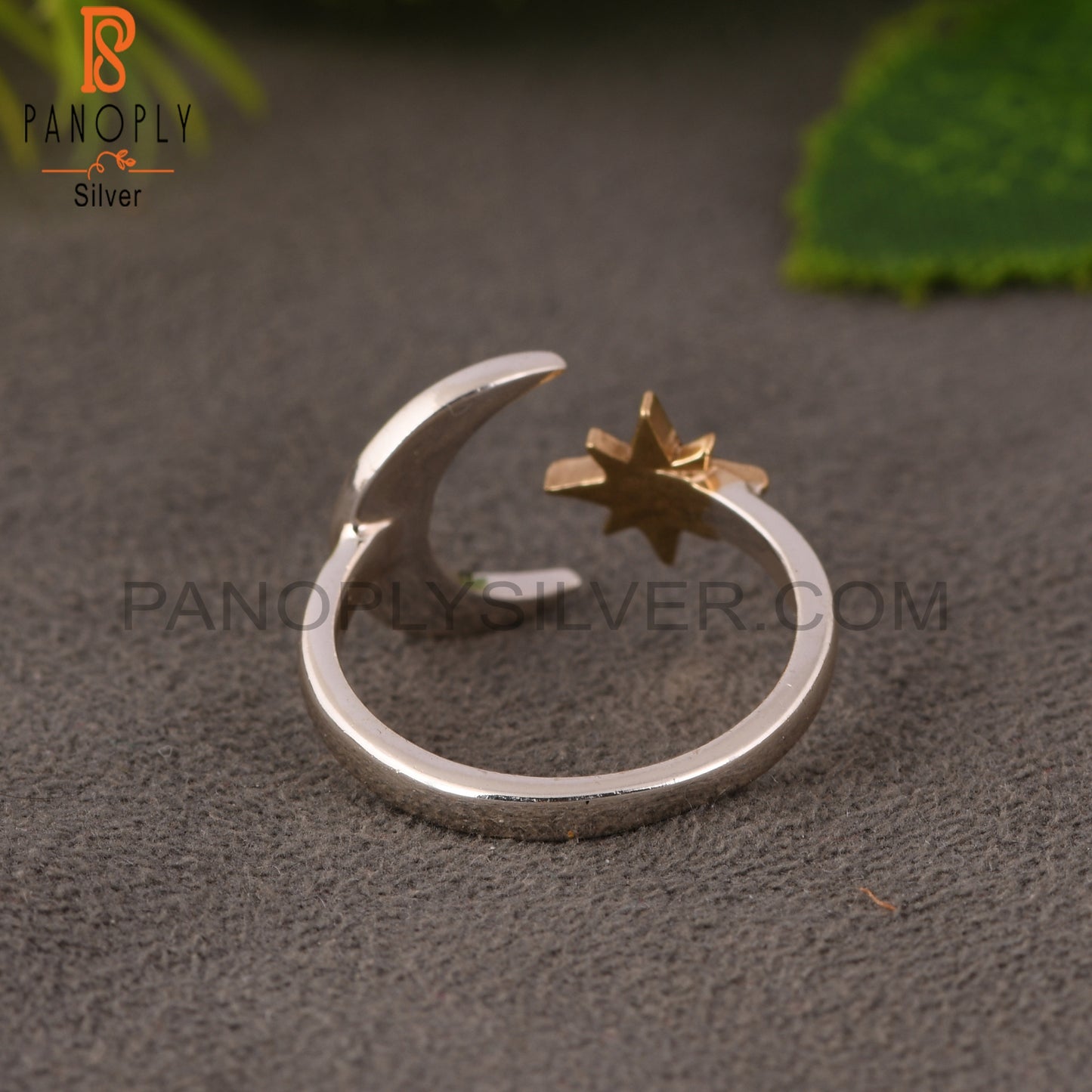Star Moon Shape 925 Sterling Silver Ring