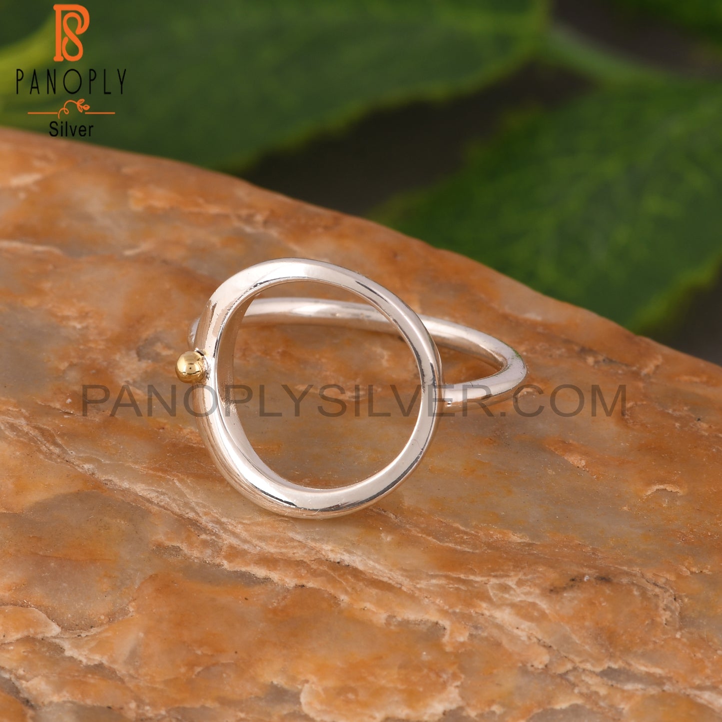 Handmade 925 Sterling Silver Gold Dot Ring