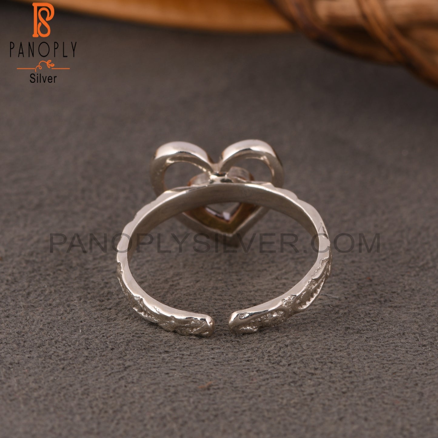 Green Amethyst Heart Shape 925 Sterling Silver Ring