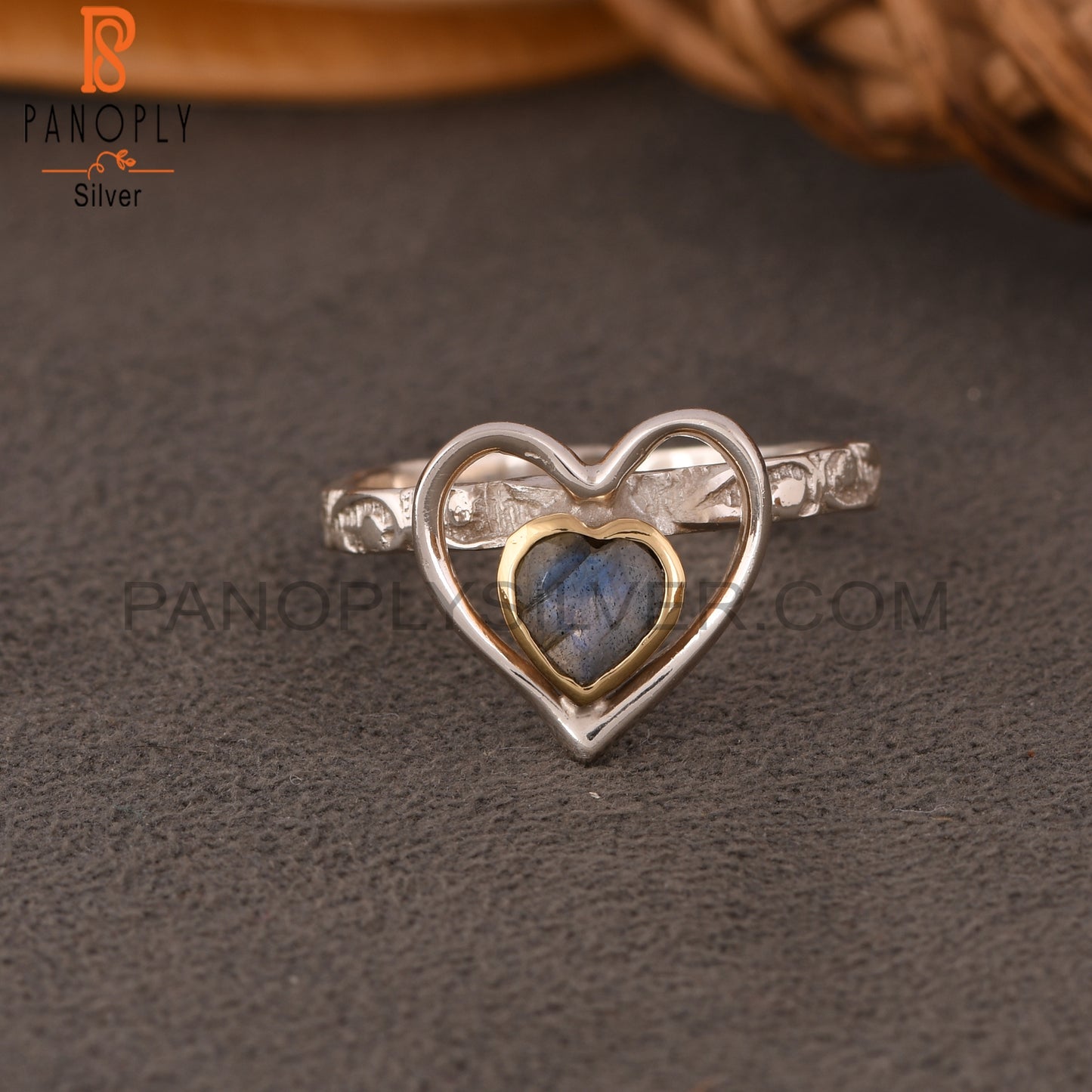 Green Amethyst Heart Shape 925 Sterling Silver Ring