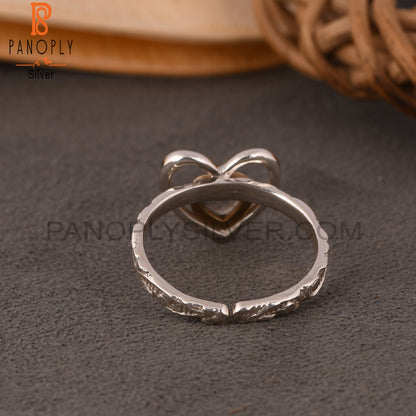 Labradorite Heart 925 Sterling Silver Ring