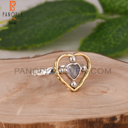 Labradorite Heart Shape 925 Sterling Silver Ring