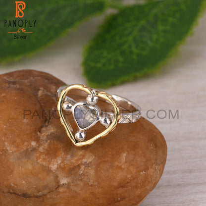 Labradorite Heart Shape 925 Sterling Silver Ring