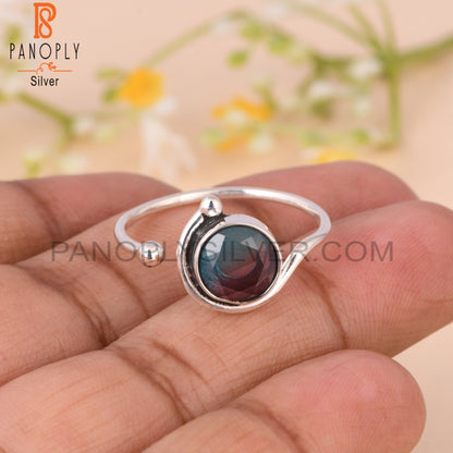 Bio Alexandrite Doublet Quartz 925 Silver Adjustable Ring