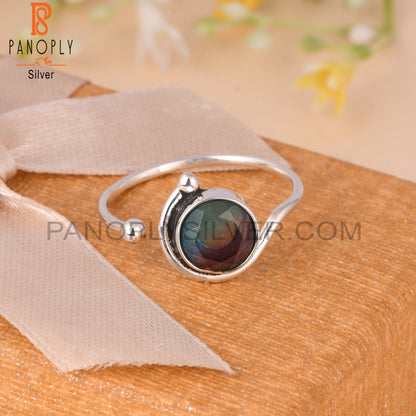 Bio Alexandrite Doublet Quartz 925 Silver Adjustable Ring