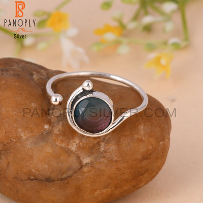Bio Alexandrite Doublet Quartz 925 Silver Adjustable Ring