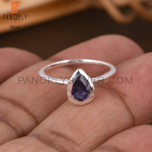 Iolite Pear 925 Sterling Silver Ring