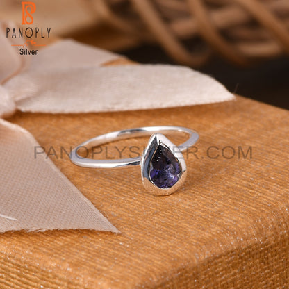 Iolite Pear 925 Sterling Silver Ring