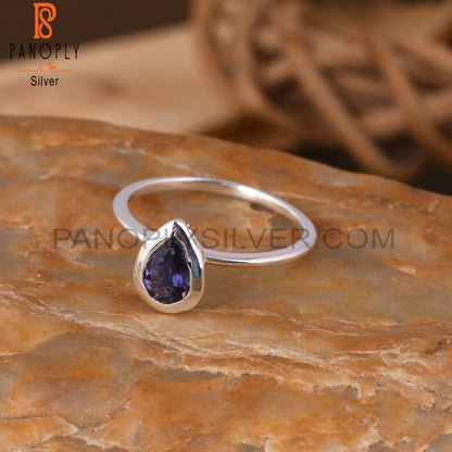 Iolite Pear 925 Sterling Silver Ring