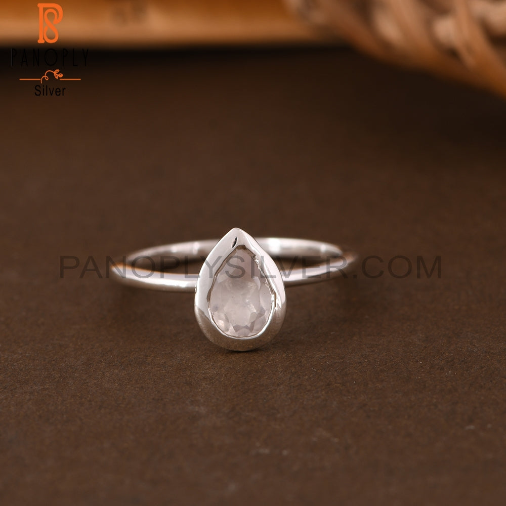 Rose Quartz 925 Sterling Silver Ring
