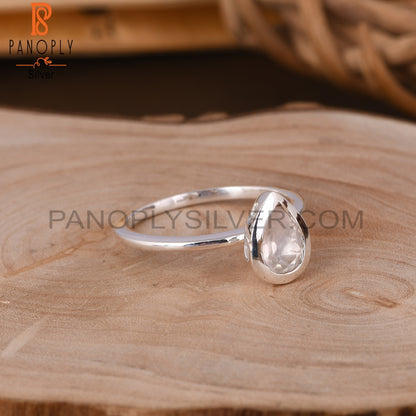 Rose Quartz 925 Sterling Silver Ring