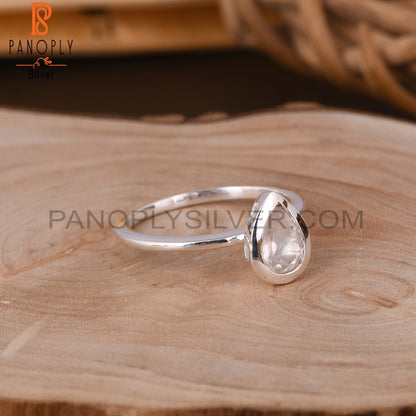 Rose Quartz 925 Sterling Silver Ring
