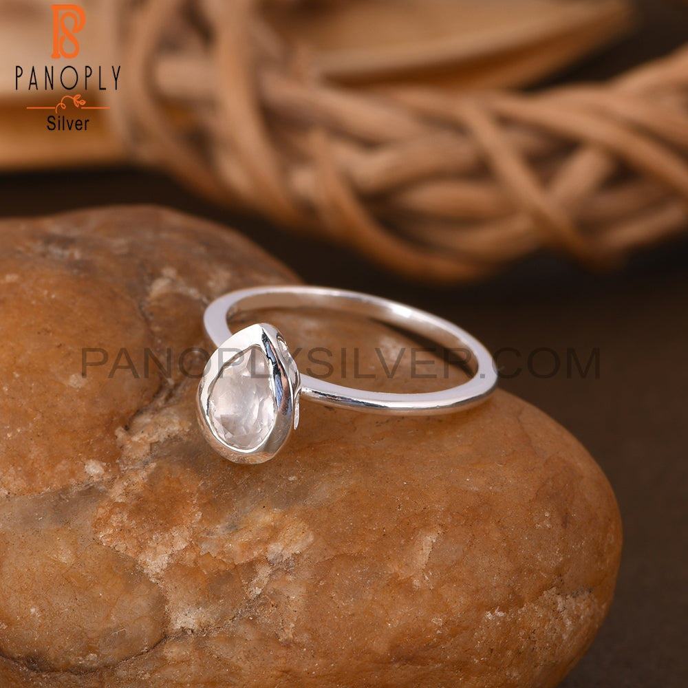 Rose Quartz 925 Sterling Silver Ring