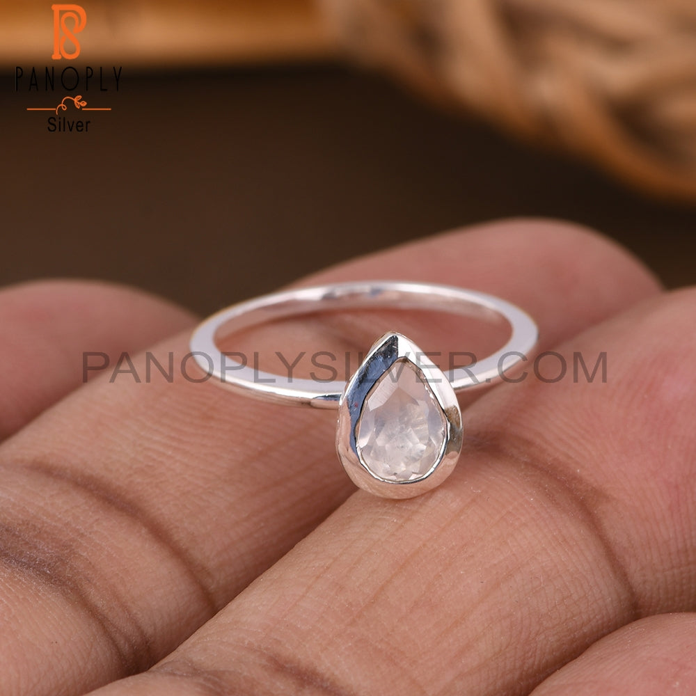 Rose Quartz 925 Sterling Silver Ring