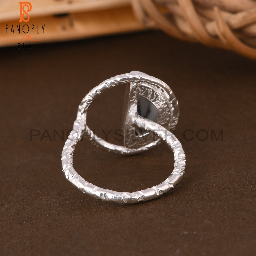 Dendrite D Shape 925 Sterling Silver Ring