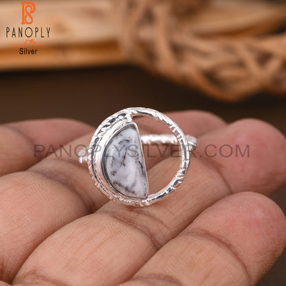 Dendrite D Shape 925 Sterling Silver Ring