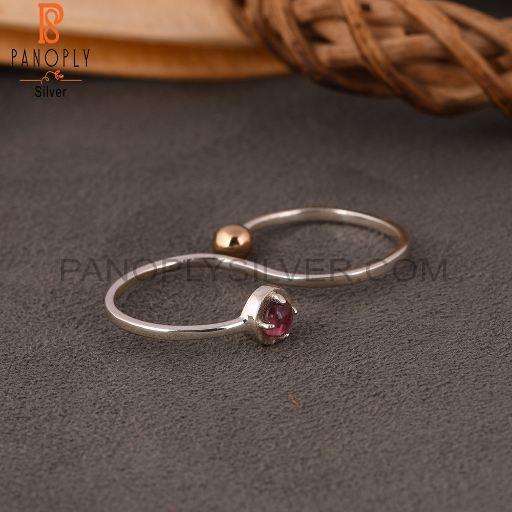 Pink Tourmaline 925 Sterling Silver S Shape Ring