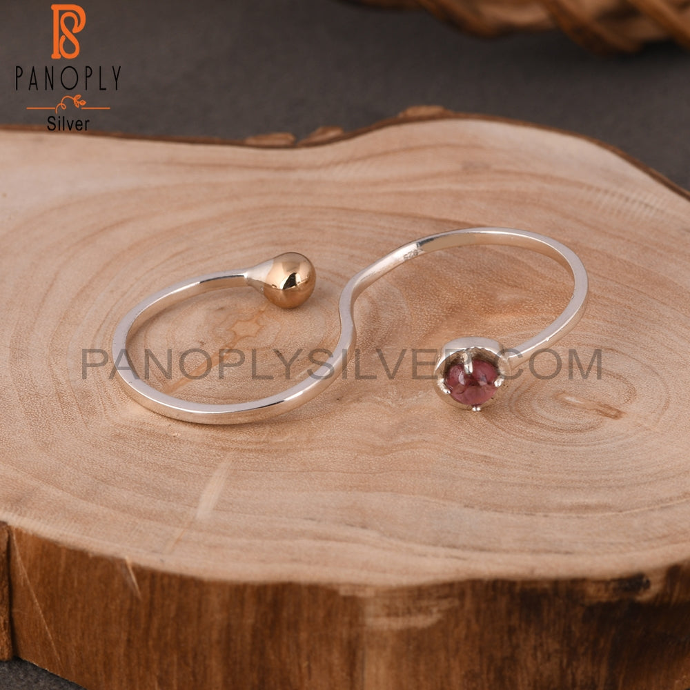 Pink Tourmaline 925 Sterling Silver S Shape Ring