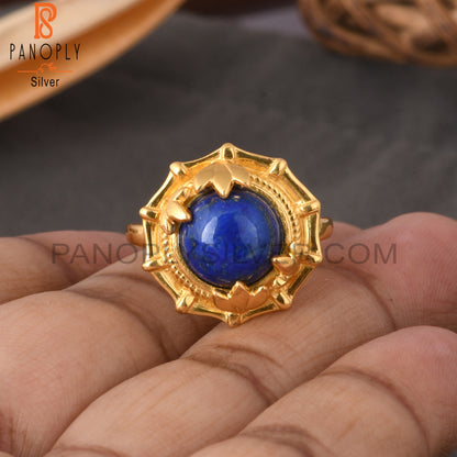 Lapis Lazuli Round 925 Sterling Silver Ring