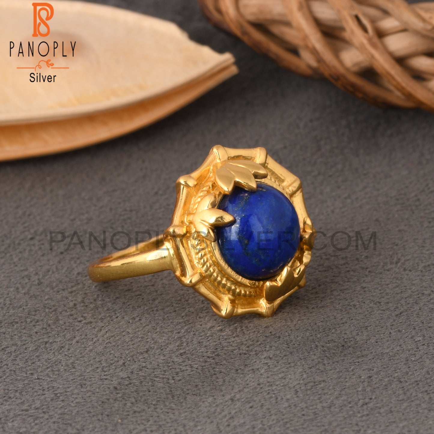 Lapis Lazuli Round 925 Sterling Silver Ring