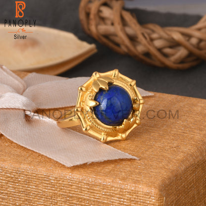 Lapis Lazuli Round 925 Sterling Silver Ring