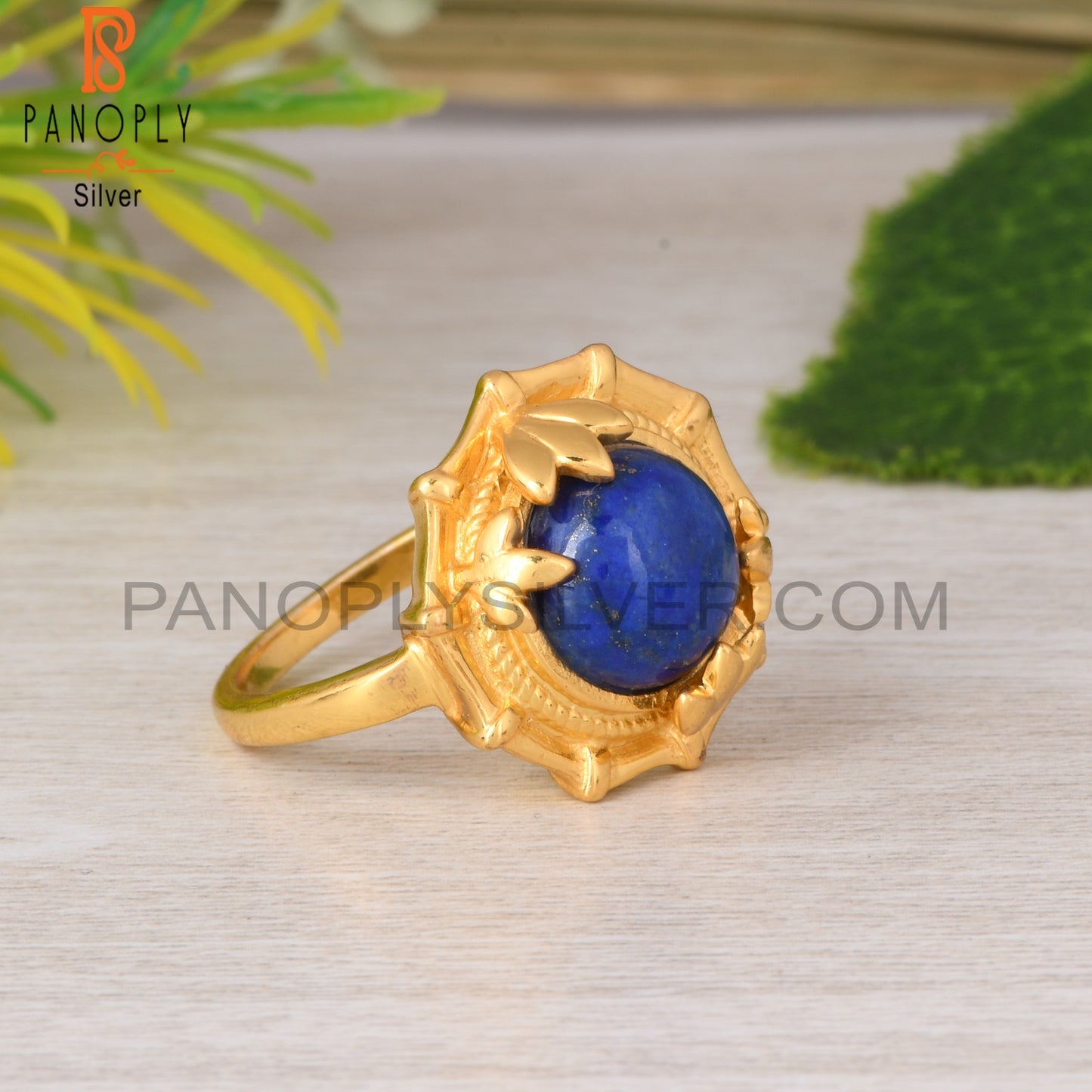 Lapis Lazuli Round 925 Sterling Silver Ring
