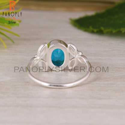 Doublet Aquamarine Quartz 925 Sterling Silver Ring