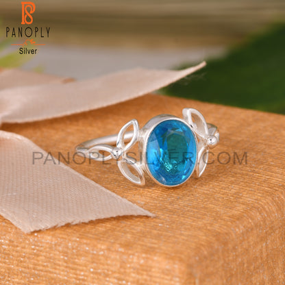 Doublet Aquamarine Quartz 925 Sterling Silver Ring