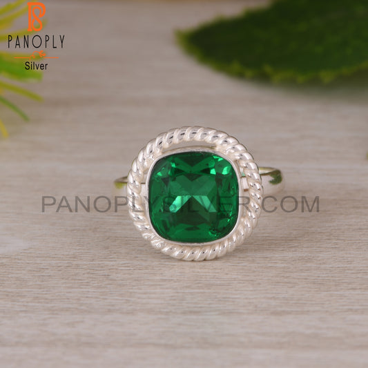 Doublet Zambian Emerald Quartz 925 Silver Ring