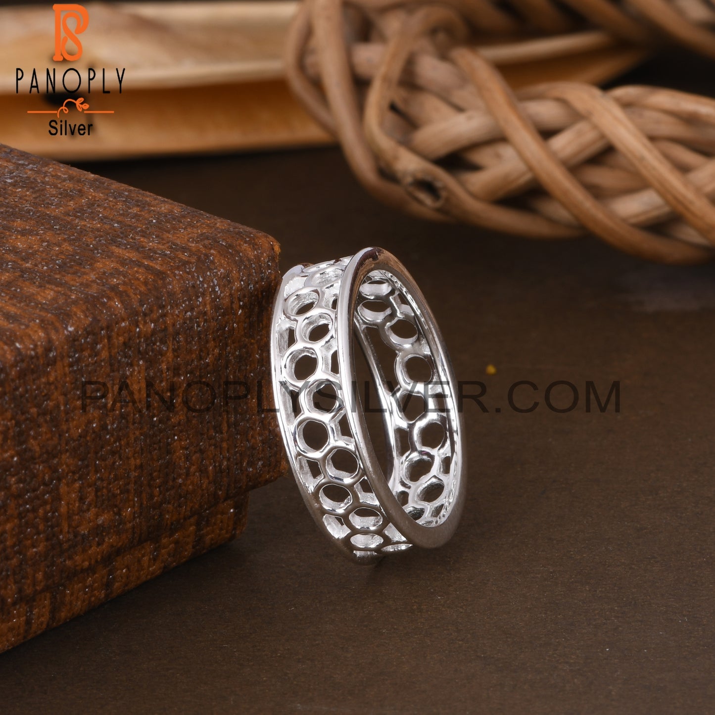 Handmade 925 Sterling Silver Plain Beehive Ring