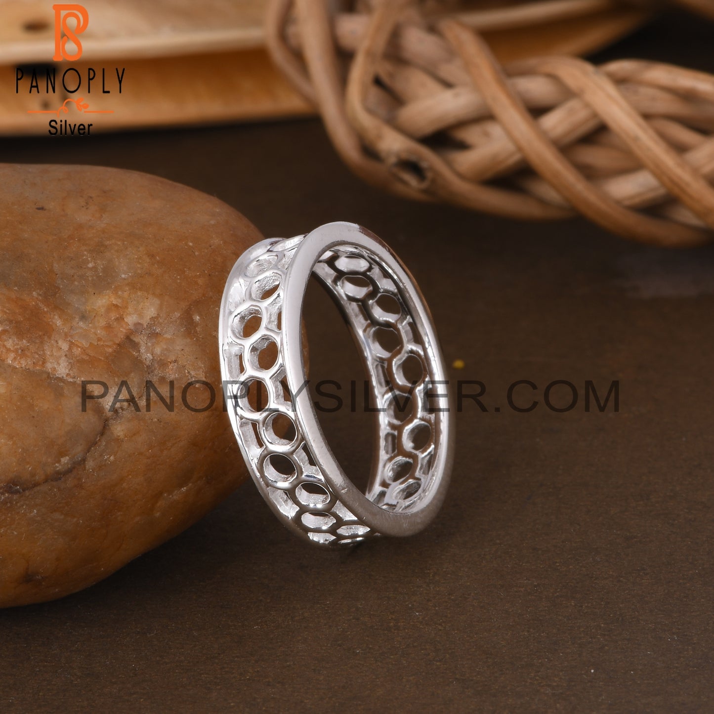 Handmade 925 Sterling Silver Plain Beehive Ring