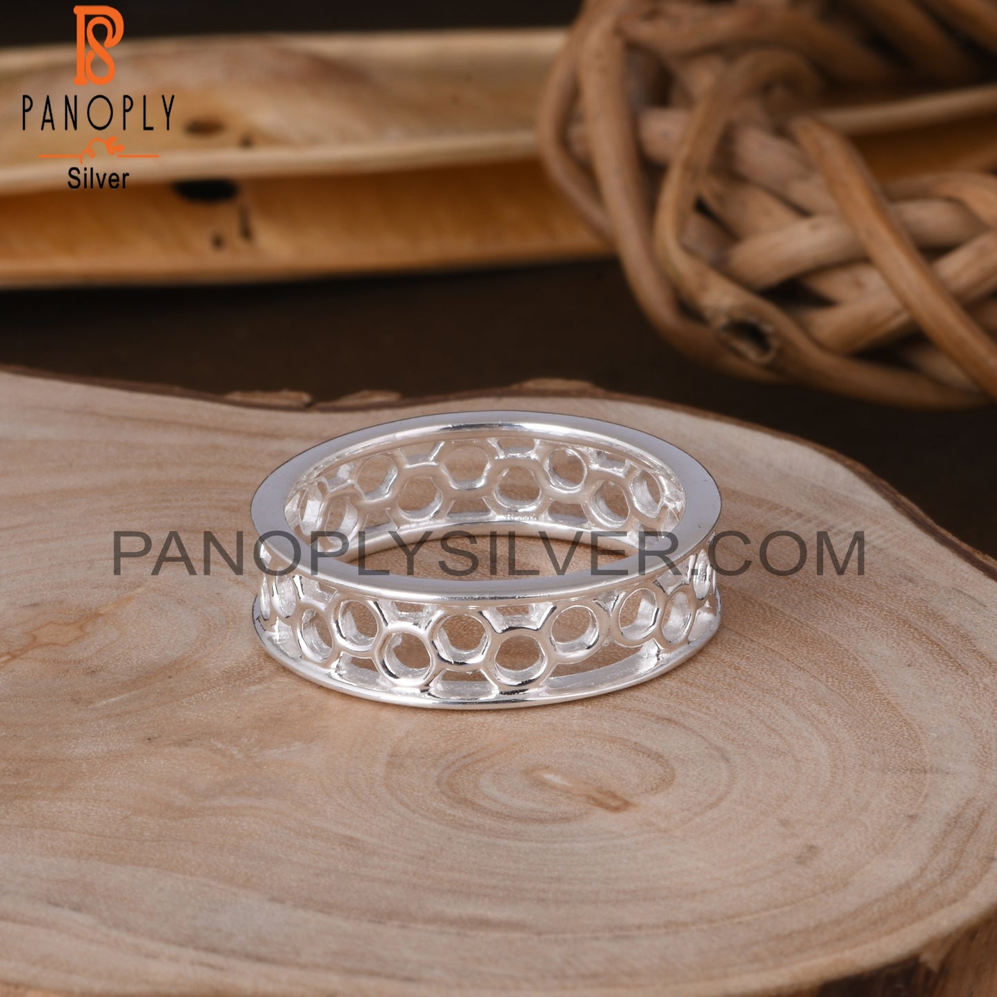 Handmade 925 Sterling Silver Plain Beehive Ring