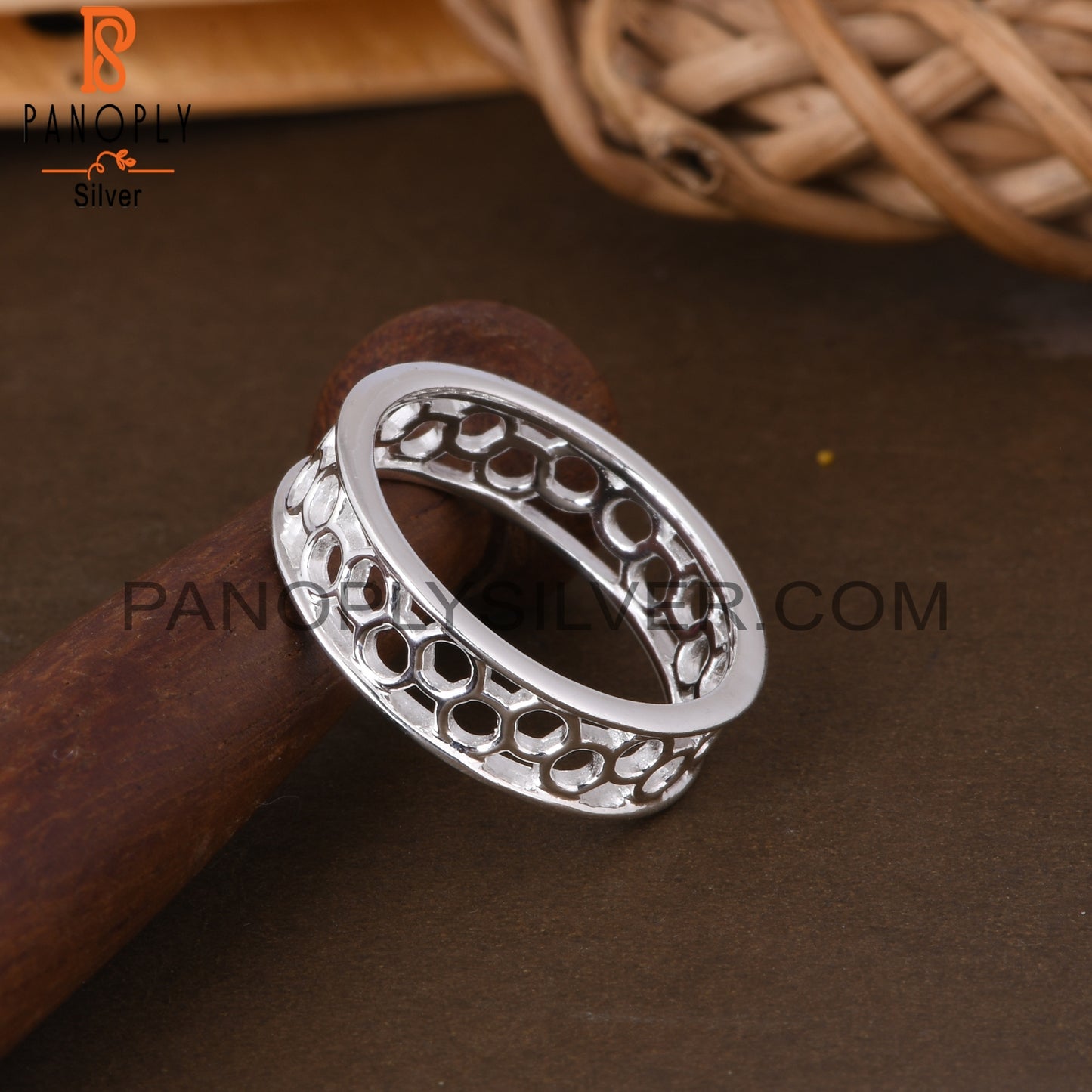 Handmade 925 Sterling Silver Plain Beehive Ring
