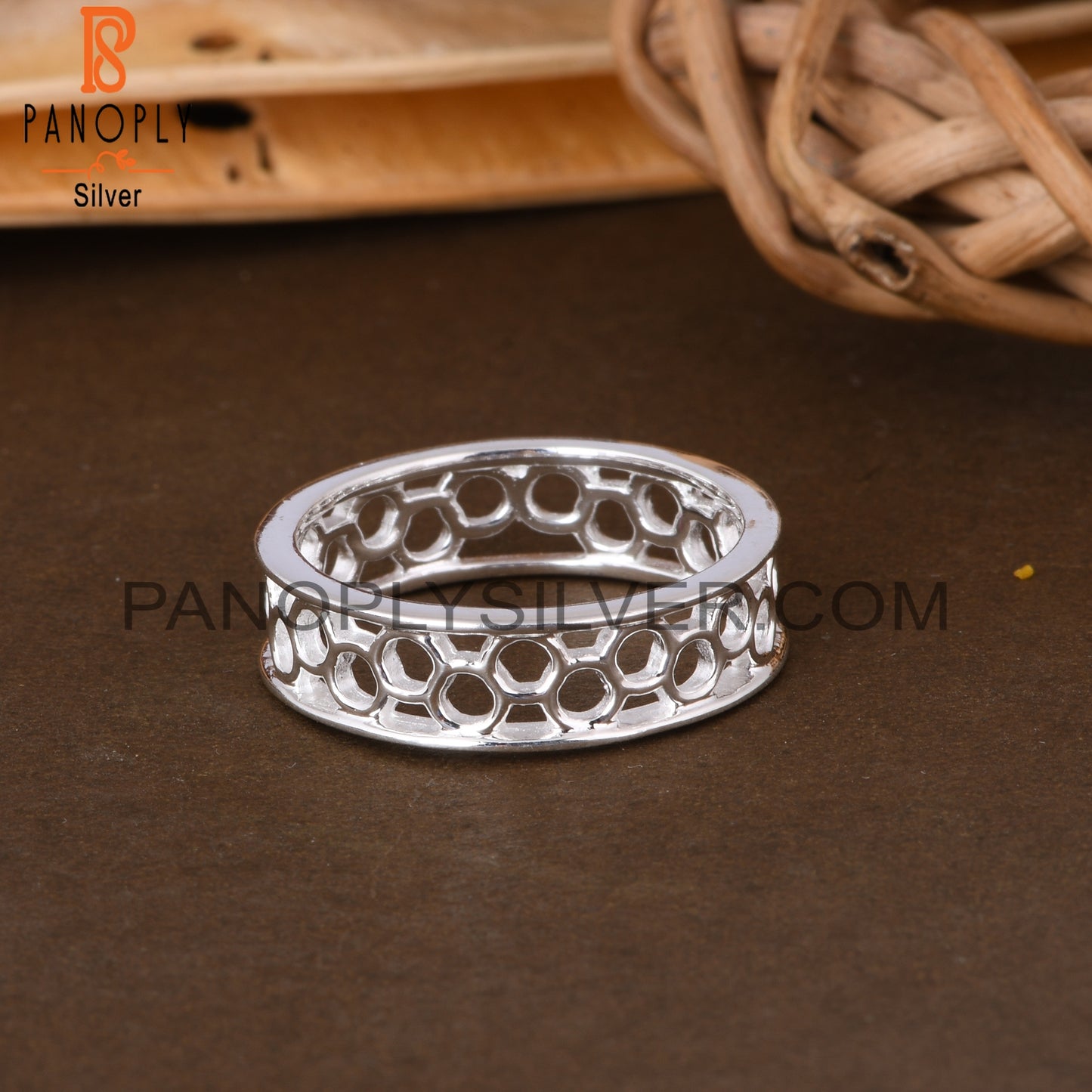 Handmade 925 Sterling Silver Plain Beehive Ring
