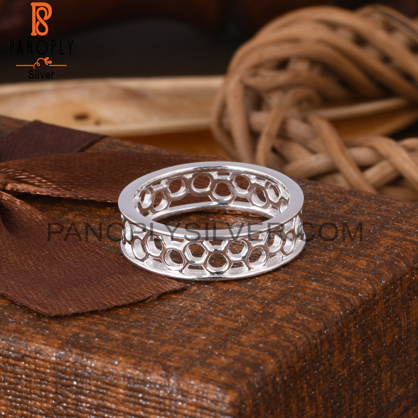 Handmade 925 Sterling Silver Plain Beehive Ring