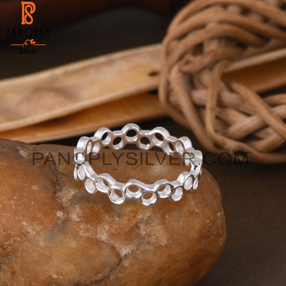 Handmade 925 Sterling Silver Beehive Ring