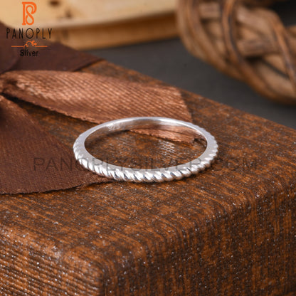Minimalist 925 Sterling Silver Twisted Ring Band