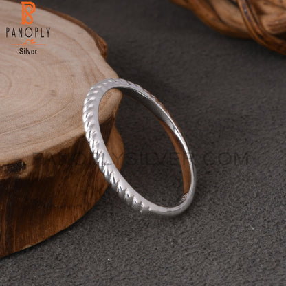 Minimalist 925 Sterling Silver Twisted Ring Band