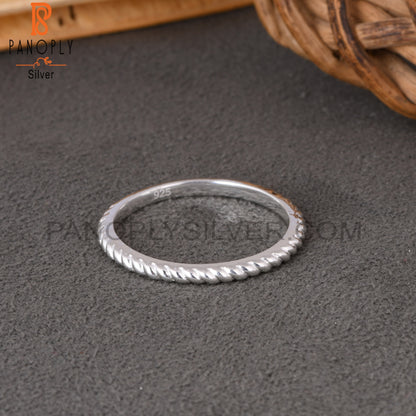 Minimalist 925 Sterling Silver Twisted Ring Band