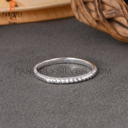 Minimalist 925 Sterling Silver Twisted Ring Band