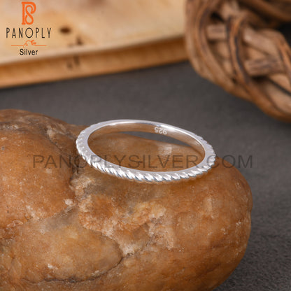 Minimalist 925 Sterling Silver Twisted Ring Band