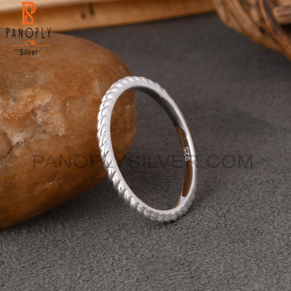 Minimalist 925 Sterling Silver Twisted Ring Band
