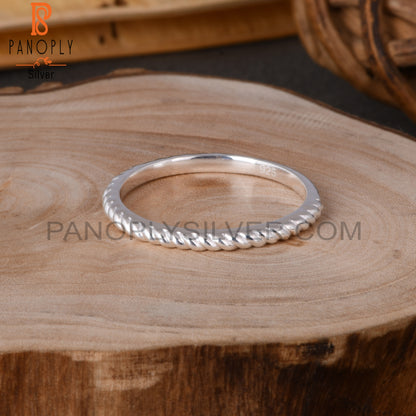 Minimalist 925 Sterling Silver Twisted Ring Band