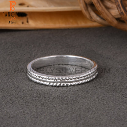 Minimalist 925 Sterling Silver Plain Ring Band