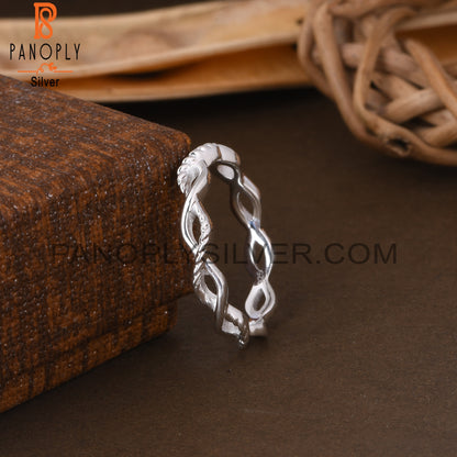 Handmade 925 Sterling Silver Twisted Ring Band