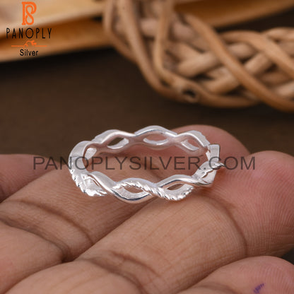 Handmade 925 Sterling Silver Twisted Ring Band