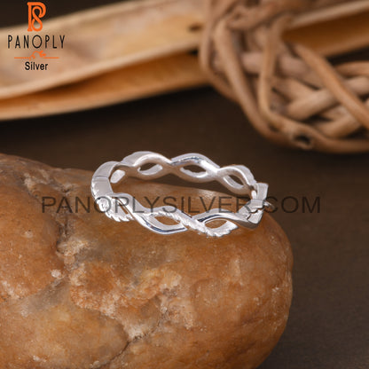 Handmade 925 Sterling Silver Twisted Ring Band